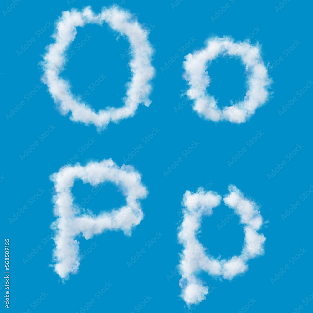 white alphabet made of clouds on a blue sky, upperscale and lowercase letters, 3d render, white alphabet made of clouds on a blue sky, upperscale and lowercase letters, 3d render,