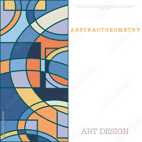 Geometric composition. Template for the design of title pages, covers, books, brochures, leaflets, posters, booklets. Layout of the interior and decoration ideas. Simple style