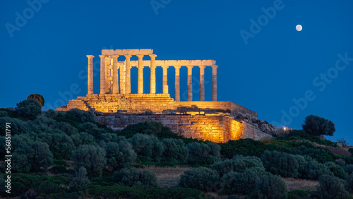 Remains of the Temple of Poseidon at Sounion Archaeological Site, Greece