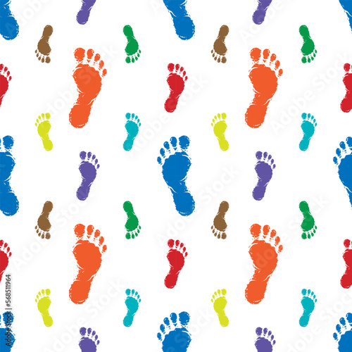 Seamless pattern with color footprint. © RP