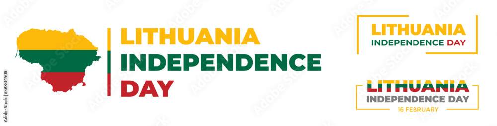 Lithuania Independence Day typography design background with maps. Lithuania Independence Day typography design background with maps.