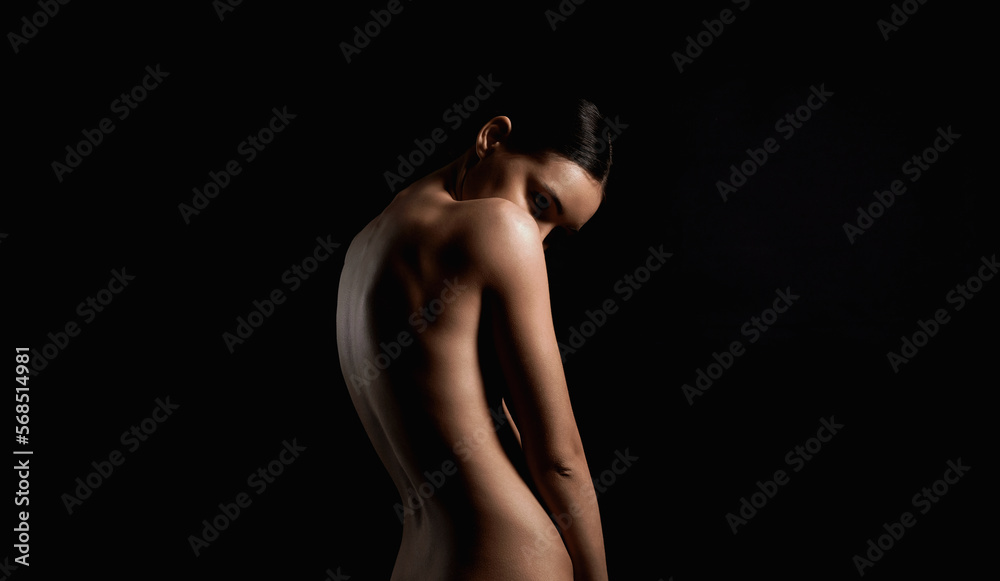 Nude Woman silhouette. Back of Beautiful Naked Body Girl Nude Woman silhouette. Back of Beautiful Naked Body Girl