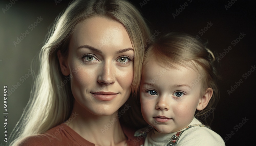 Happy Mother holding a child Mothers day generative ai Happy Mother holding a child Mothers day generative ai