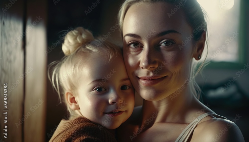 Happy Mother holding a child Mothers day generative ai Happy Mother holding a child Mothers day generative ai