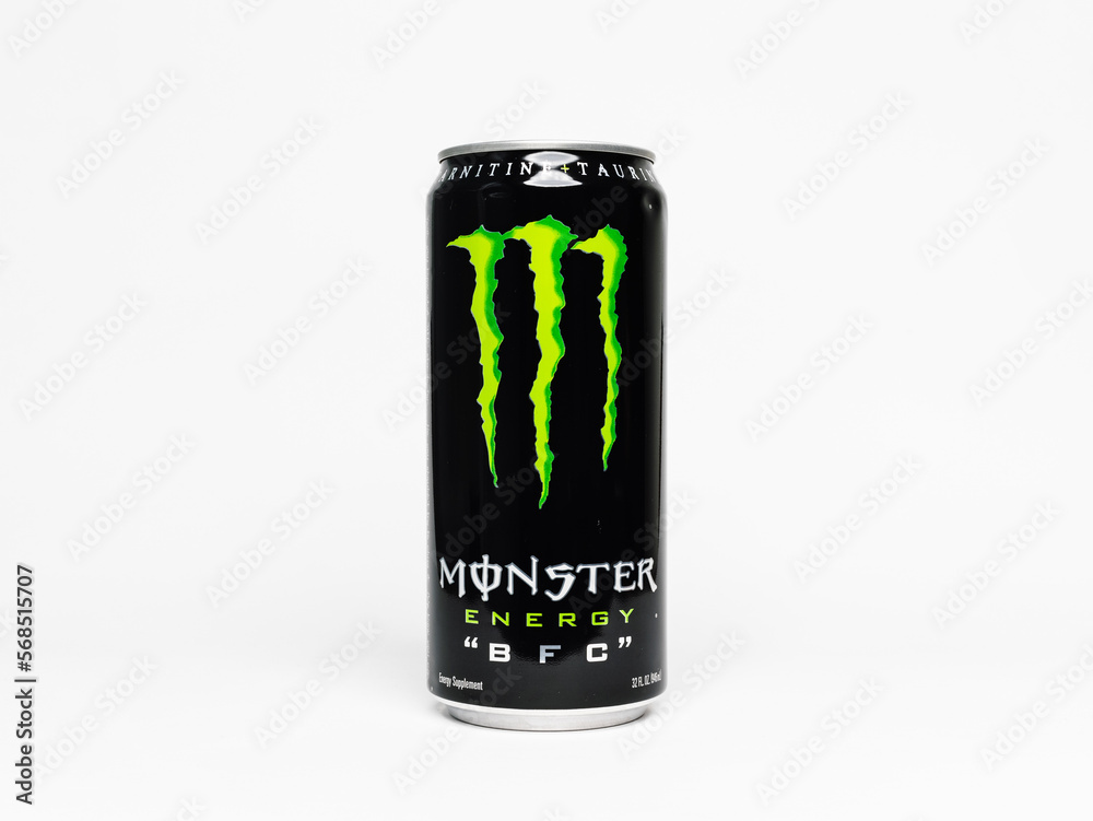 DRESDEN, GERMANY - 26. January 2023: Monster Energy "BFC" 32oz beverage.  Big energy drink can with the green claw. The 946ml size was sold on the US  market. Stock Photo | Adobe Stock