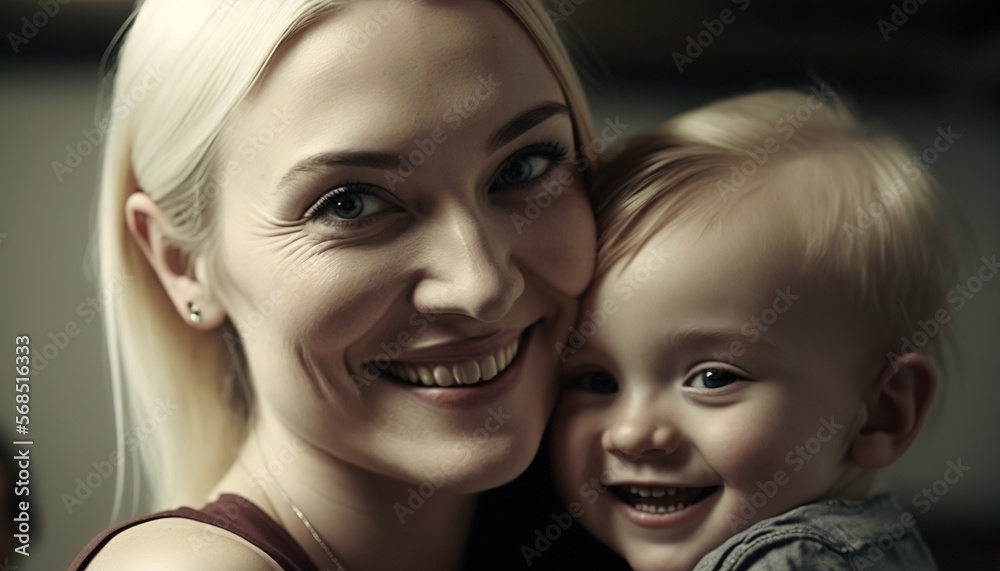 Happy Mother holding a child Mothers day generative ai Happy Mother holding a child Mothers day generative ai