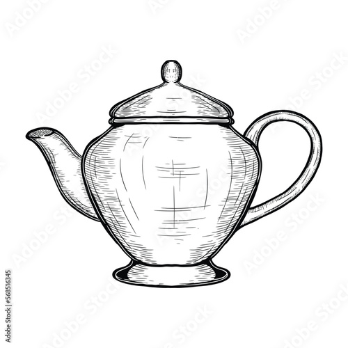 Hand Drawn Tea Pot Vector Illustration