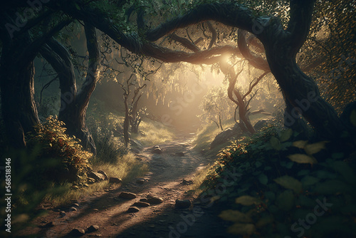 sunlight  fairy forest  octane render  ultrarealistic  dramatic  cinematic 