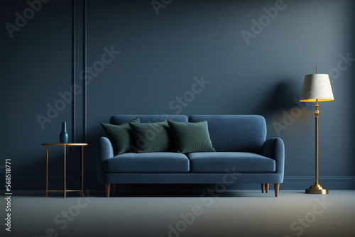 modern living room with sofa.Generative Ai 