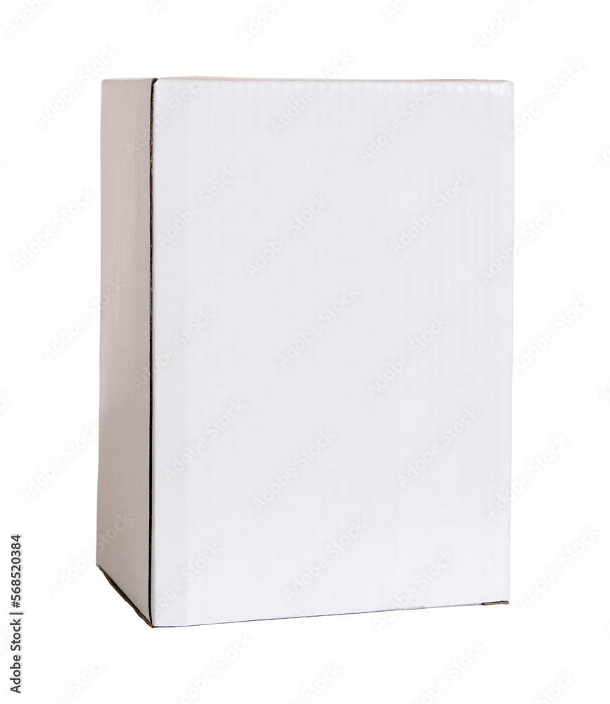 Blank white cardboard box isolated with clipping path for mockup Blank white cardboard box isolated with clipping path for mockup