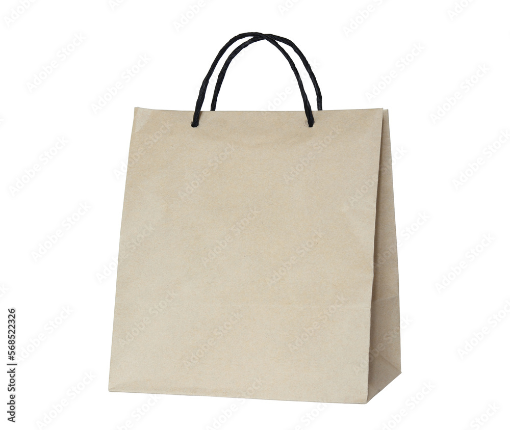 Brown paper bag isolated with clipping path for mockup Brown paper bag isolated with clipping path for mockup