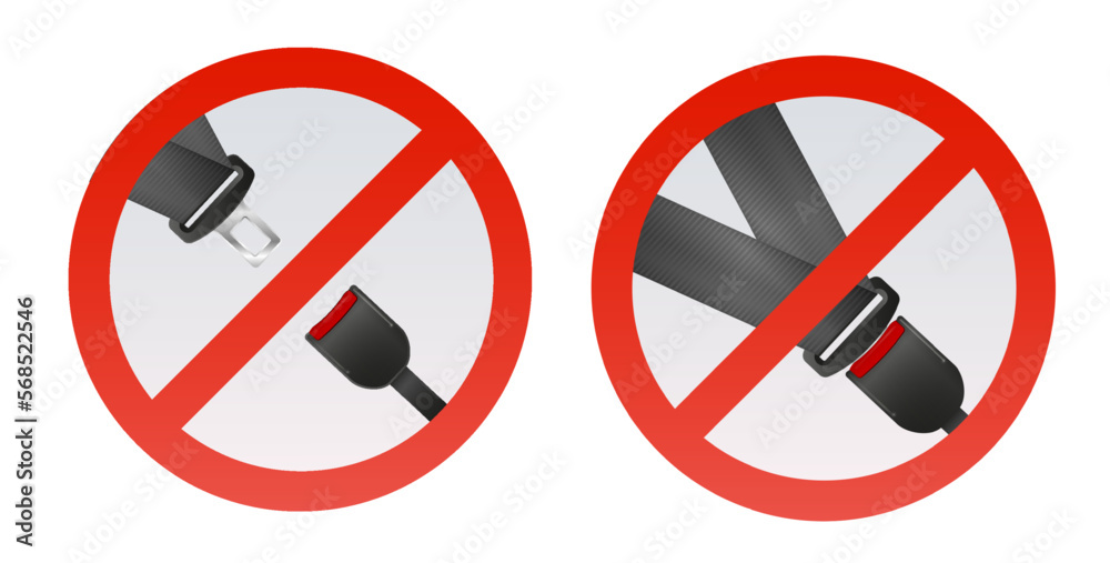Safety seat belt, open and closed seatbelt. Art design road strap. Abstract concept car, airplane driver protection graphic element. Vector Safety seat belt, open and closed seatbelt. Art design road strap. Abstract concept car, airplane driver protection graphic element. Vector