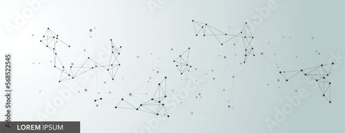Vector banner design. Connecting dots and lines. Global network abstract background