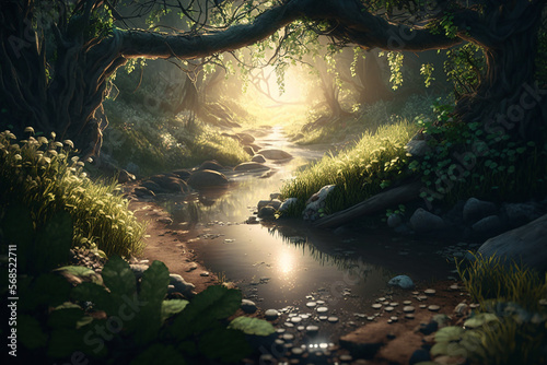 sunlight, fairy forest, octane render, ultrarealistic, dramatic, cinematic
