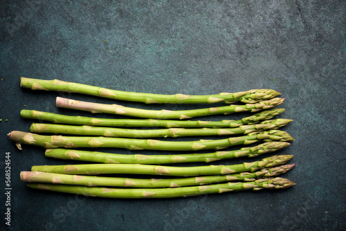 Green asparagus on a table.
