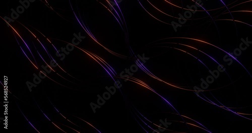 3d render with decorative circles in purple and orange light