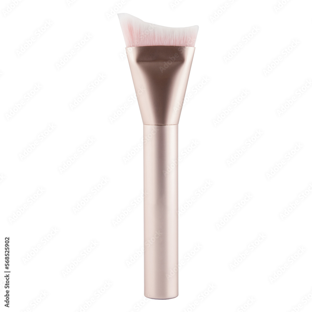 The brush for cosmetics is isolated on a white background. Concept of care of skin The brush for cosmetics is isolated on a white background. Concept of care of skin
