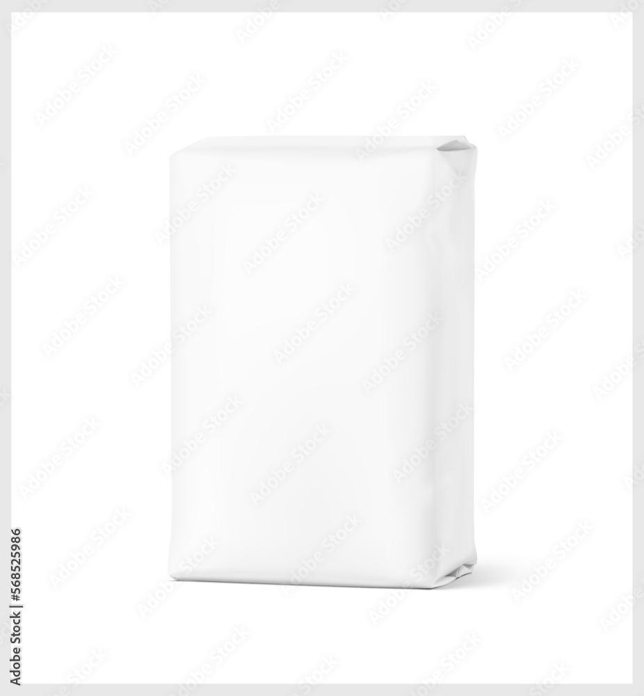 Vertical bag package mockup. Vector illustration isolated on white background. Easy to use for presentation your product, idea, promo, design. EPS10. Vertical bag package mockup. Vector illustration isolated on white background. Easy to use for presentation your product, idea, promo, design. EPS10.
