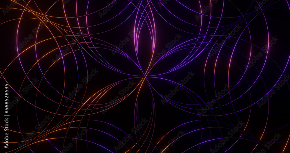 Render with decorative circles in purple and orange light