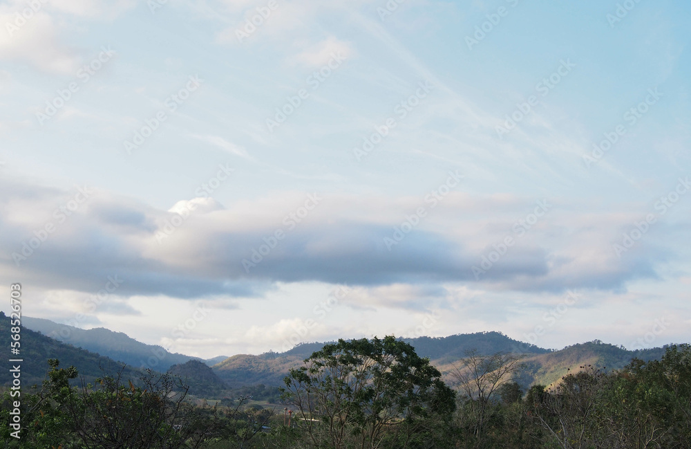 landscape of mountain and sky in the morning  at Thailand