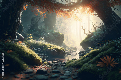 sunlight  fairy forest  octane render  ultrarealistic  dramatic  cinematic