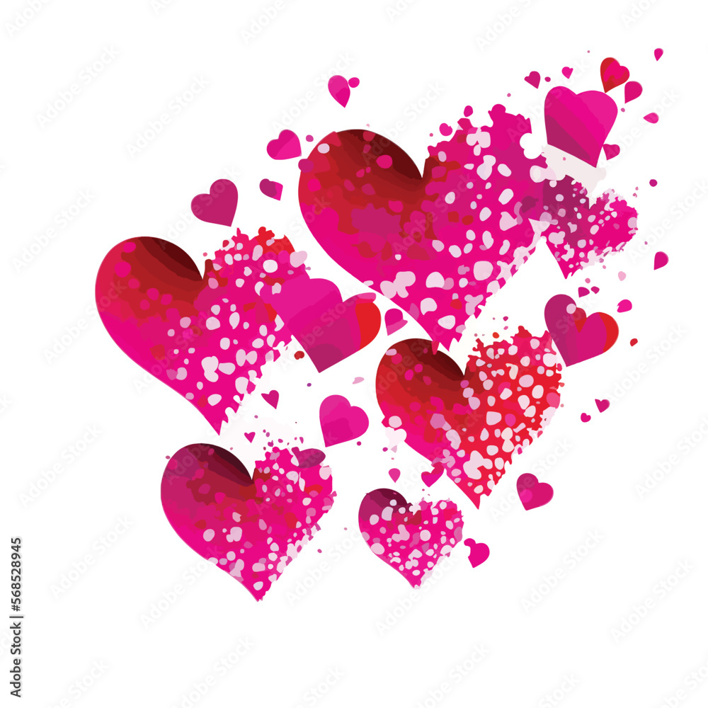 Valentine heart design, love, suitable for card, design banner, valentines day, love heart on plain background.