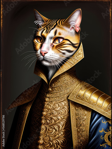 Portrait of a fancy fantastical cat