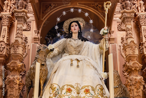 Image of Virgin Divina Pastora de Triana, Divine Shepherdess of Triana inside of The Royal Parish of Santa Ana (Saint Anne) in Seville, in the Triana neighborhood, popularly the Cathedral of Triana. photo