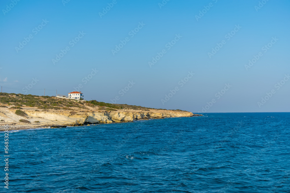 White cliffs beach on the island of Cyprus