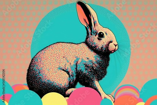 pop art easter bunny rabbit