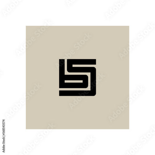 B and S - initials or logo. BS - monogram or logotype. Vector design element or icon. B5.
