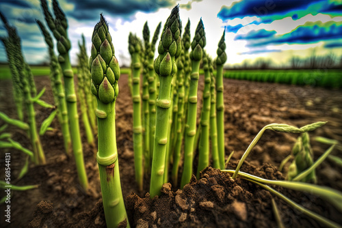 asparagus growing in a field
