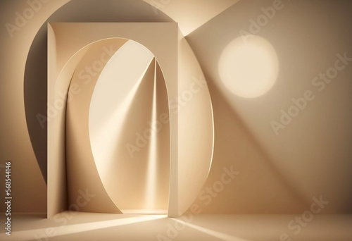 Ai-Generated Render of a Minimalistic, Abstract, Gentle, Light Beige Background: A Refined Visual Art of Neutral Tones and Subtle Textures