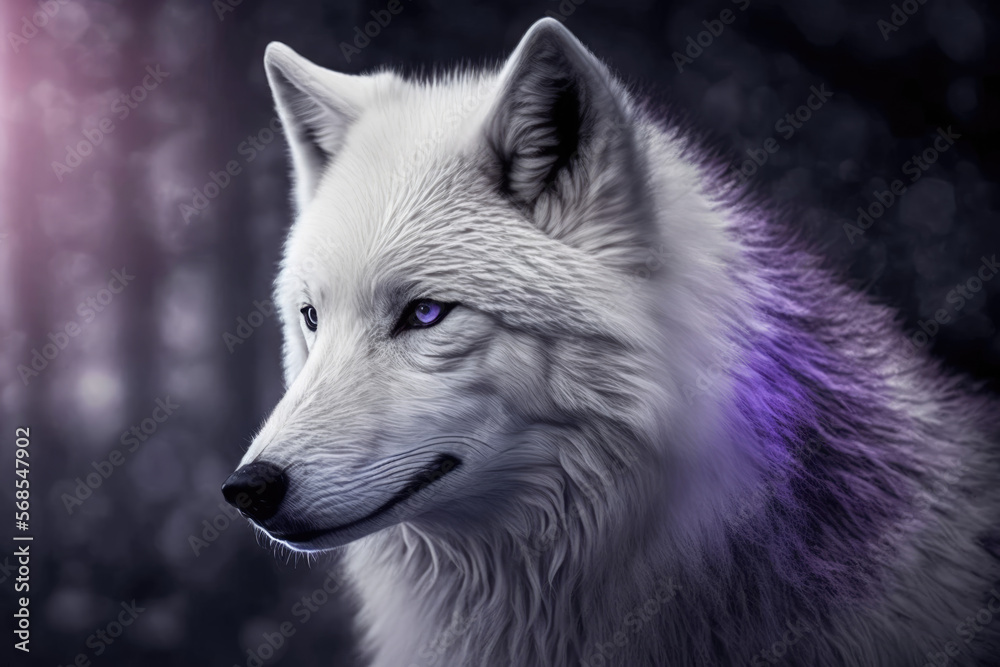 The Majestic Purple Polar Wolf: An Arctic Beauty