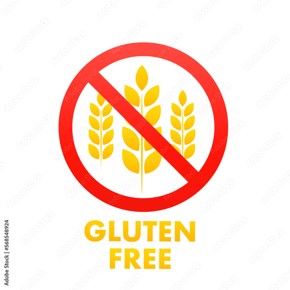 Glutenfree icon. Wheat symbols for glutenfree packaging or dietary