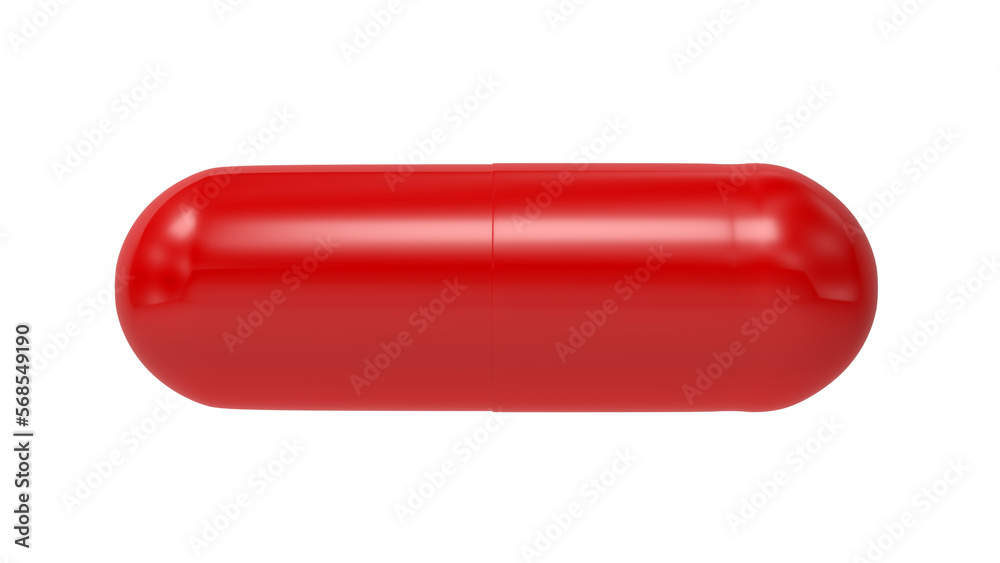 Red pill isolated on white background. 3d illustration. Red pill isolated on white background. 3d illustration.