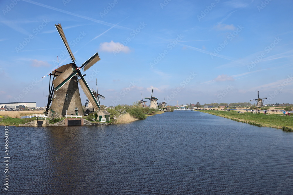 windmills netherland at the water