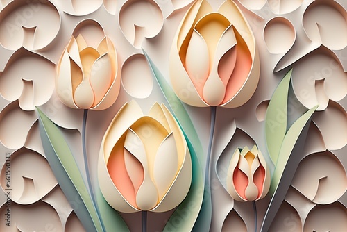 Abstract flower paper cut b...