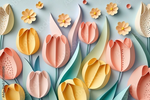 Abstract flower paper cut b...