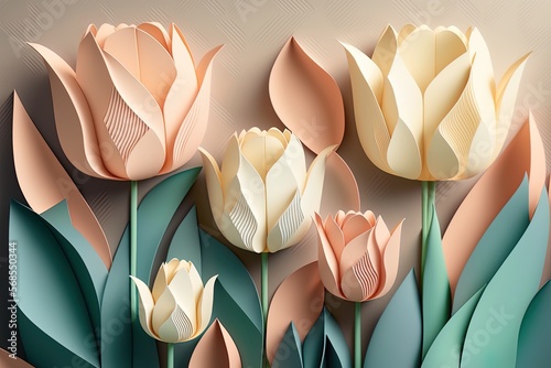 Abstract flower paper cut b...