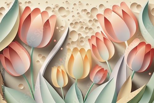 Abstract flower paper cut b...
