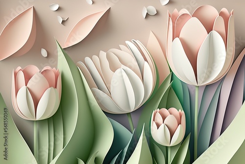 Abstract flower paper cut b...
