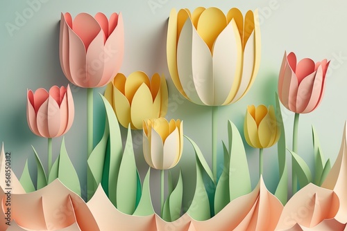 Abstract flower paper cut b...