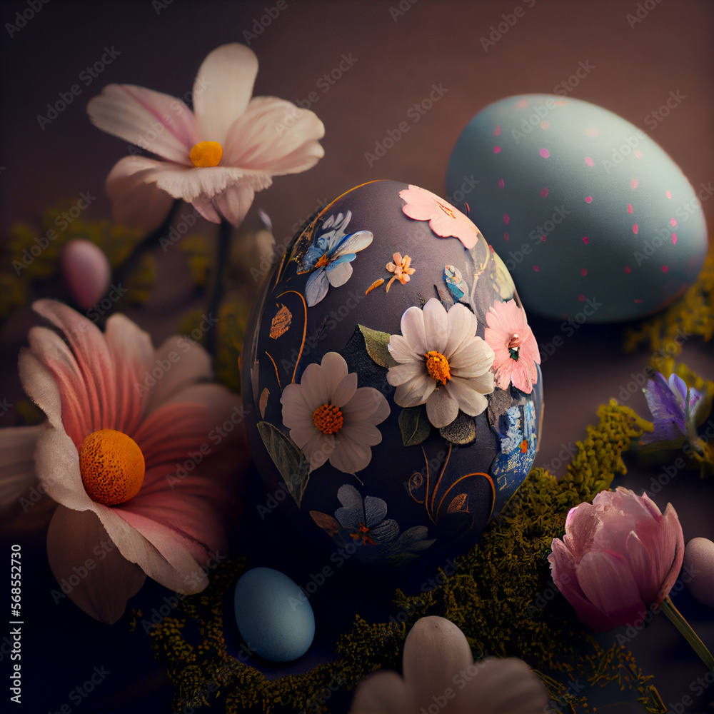 Luxury elegant Easter egg illustration, Generative AI Luxury elegant Easter egg illustration, Generative AI