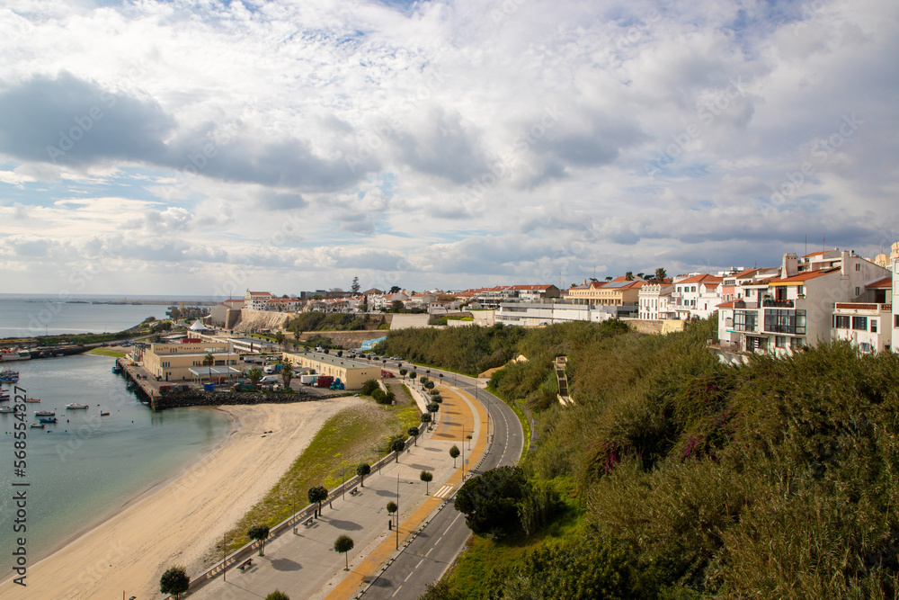 Landscape of the city of Sines - Portugal on a cloudy day