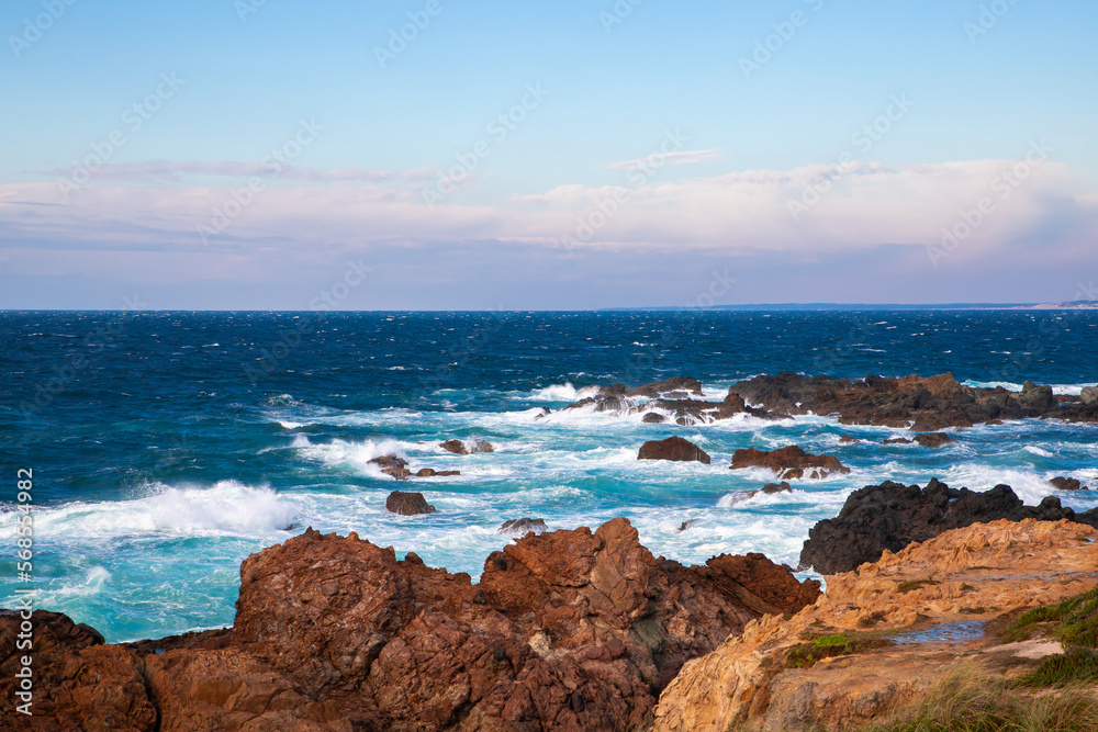 Landscape of the rocky coast in the Sines city area - Portugal