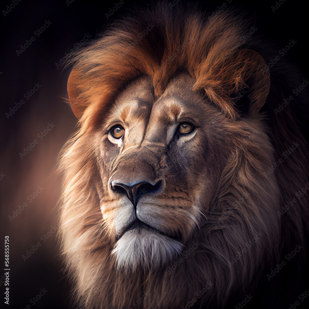 Naklejka premium Lion portrait Art