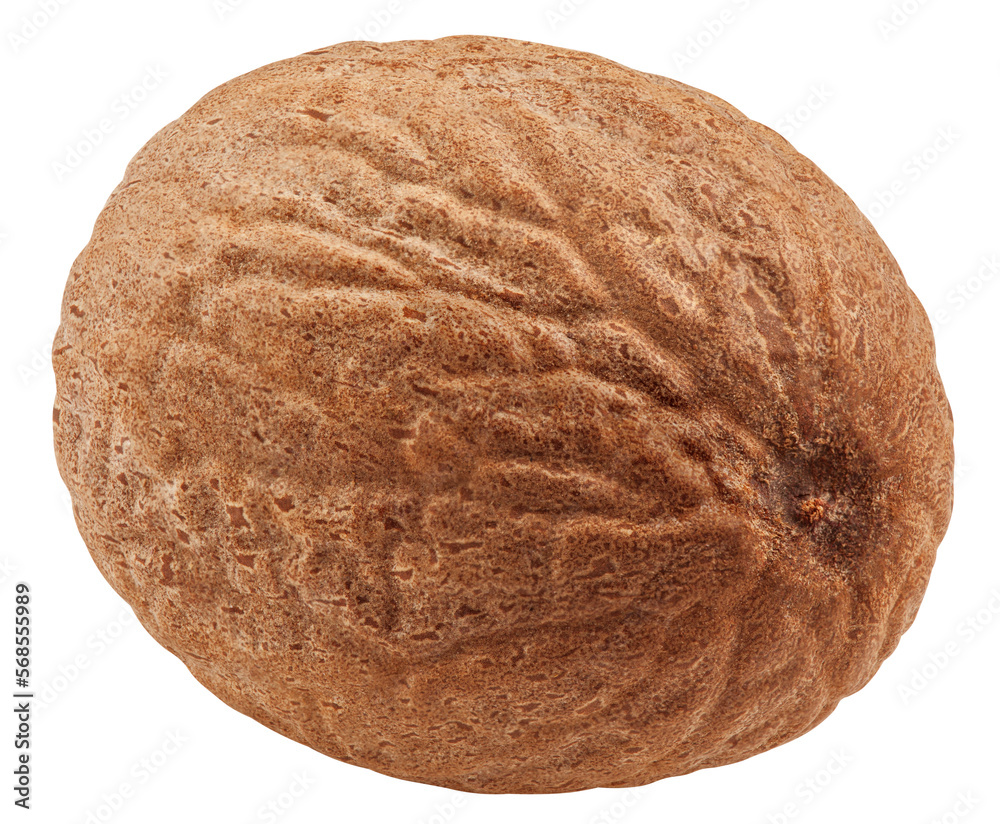Fototapeta premium Nutmeg isolated on white background, clipping path, full depth of field
