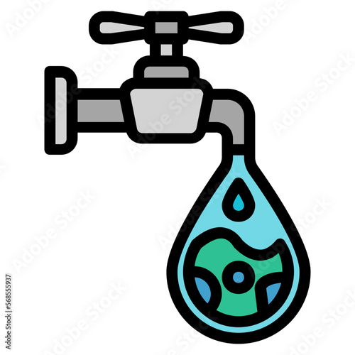 faucet Color line icon