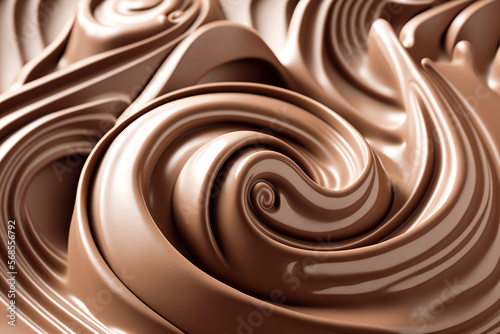 Texture of creamy and delicious milk chocolate. Generative AI. photo